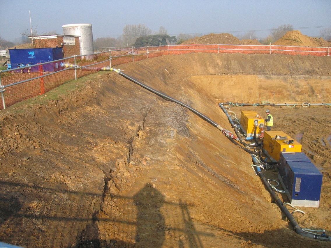 wastewater being removed